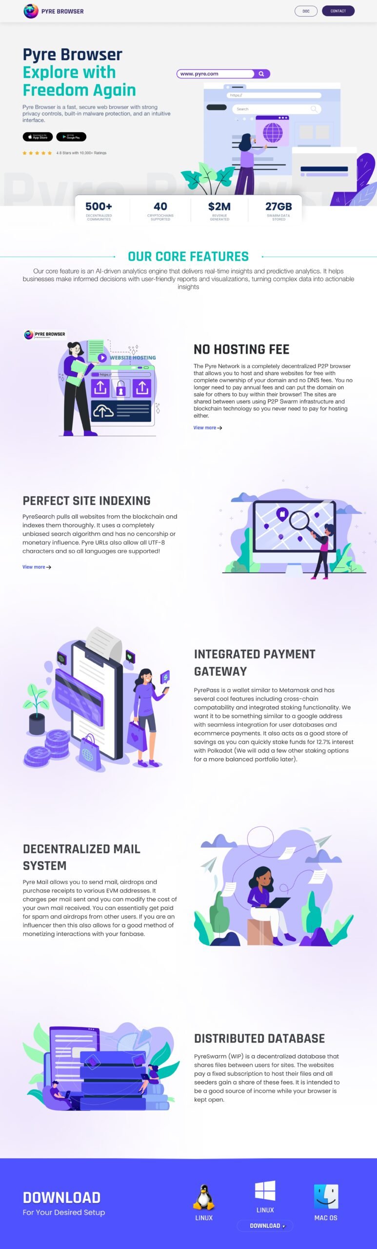 Browser Landing Page UI UX Design